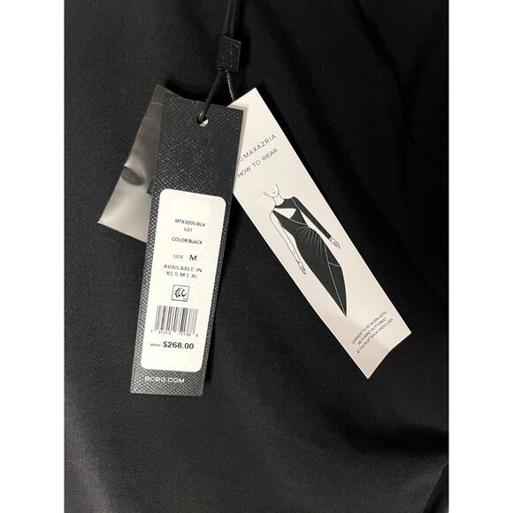 NWT BCBG MaxAzria Black Asymmetric Midi Dress Size M - Picture 11 of 13